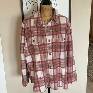 American Eagle Outfitters Red Plaid Utility Jacket
